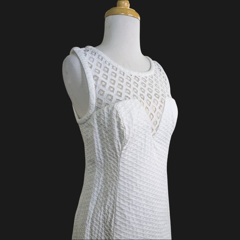 Lilly Pulitzer Vandalia White Lace Yoke Shift Dress 6 Sleeveless Resort Summer - Picture 2 of 10